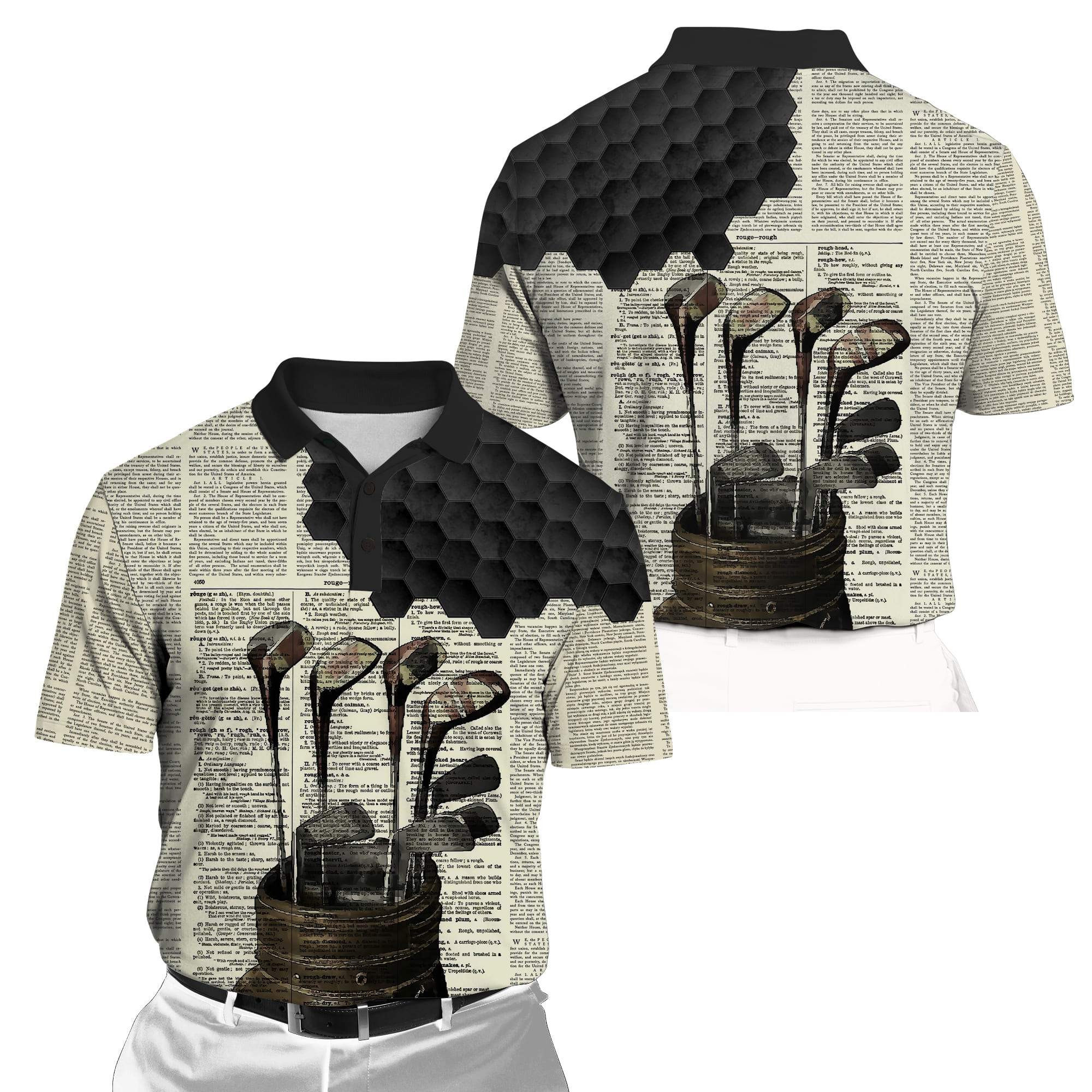 Polo Shirt Short Sleeve Mens Golf Polo Shirts Tee Golf Dictionary Shirts