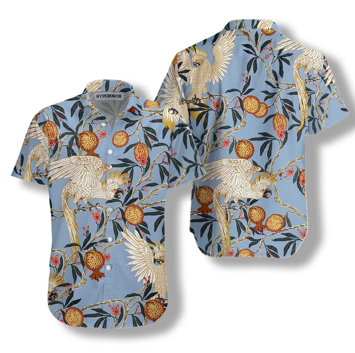 Pomegranates And Cookatoo Shirt For Men Hawaiian Shirt