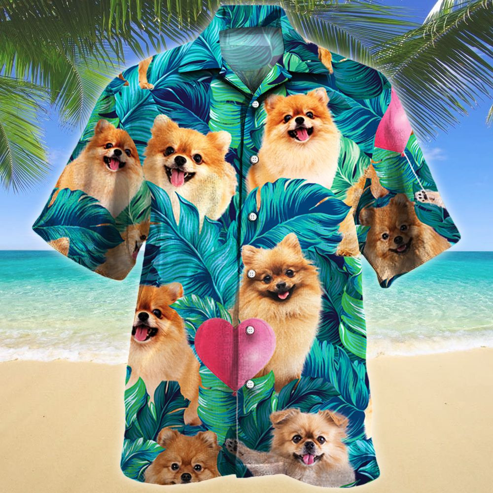 Pomeranian Dog Lovers Gift Hawaii Shirt Hawaiian Shirt For Men