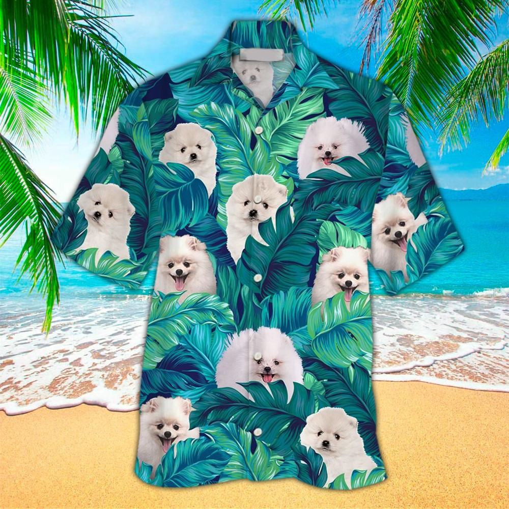 Pomeranian Hawaiian Shirt Pomeranian Button Up Shirt For Men and Women