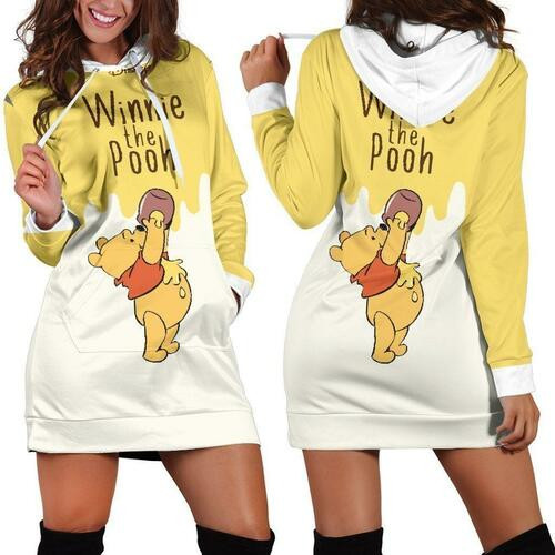 Pooh Winnie The Pooh Disney Womens Hoodie Dress Sweater Dress Sweatshirt Dresses Hoodie