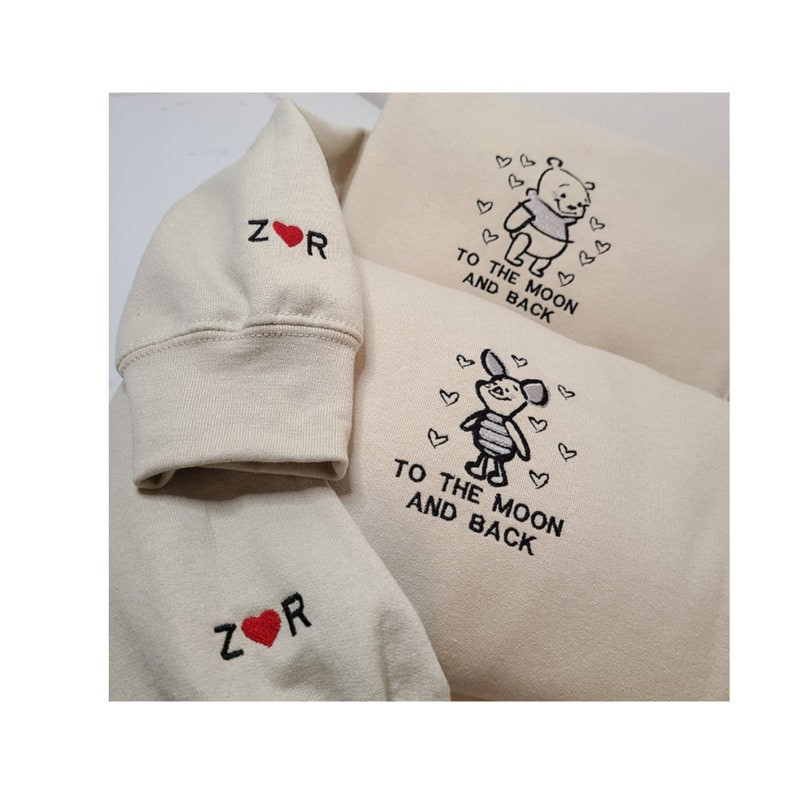 Pooh X Piglet Custom Embroidered Sweatshirt