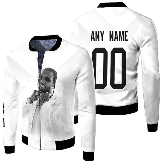 Pop Smoke American Rapper Avatar White Fleece Bomber Jacket