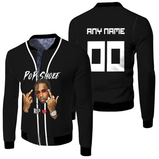 Pop Smoke American Rapper Rip Black Fleece Bomber Jacket