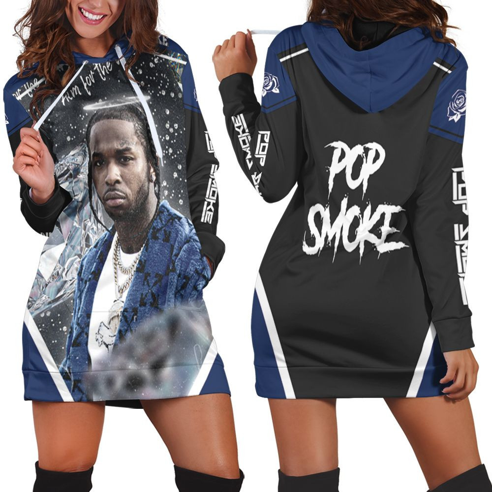 Pop Smoke Shoot For The Stars Aim For The Moon Diamond Universe Hoodie Dress Sweater Dress Sweatshirt Dress