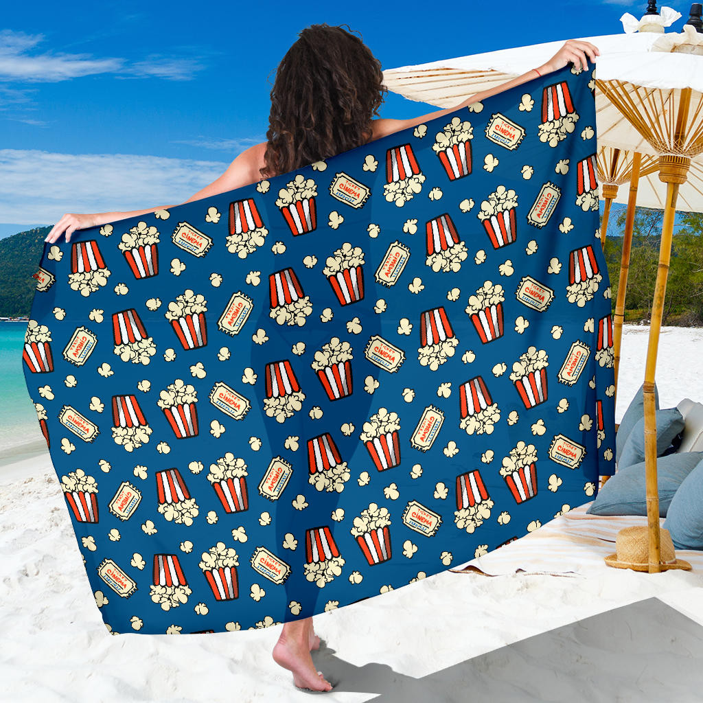 Popcorn Pattern Print Sarong Cover Up Popcorn Pareo Wrap Skirt Dress