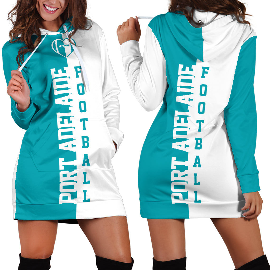 Port Adelaide Football Hoodie Dress 3d All Over Print For Women Hoodie