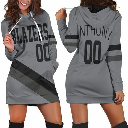 Portland Trail Blazers 00 Anthony Jersey Inspired Hoodie Dress Sweater Dress Sweatshirt Dress