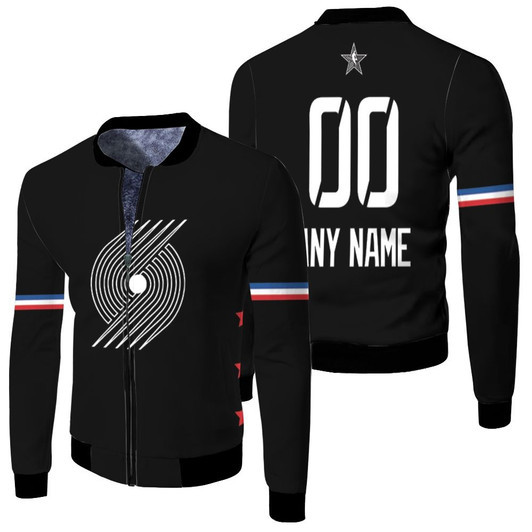 Portland Trail Blazers Nba 2020 All Star New Arrival Black Jersey Style Custom Gift For Blazers Fans Fleece Bomber Jacket