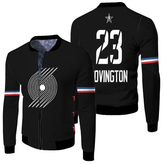 Portland Trail Blazers Robert Covington 23 Nba 2020 All Star New Arrival Black Jersey Style Gift For Blazers Fans Fleece Bomber Jacket