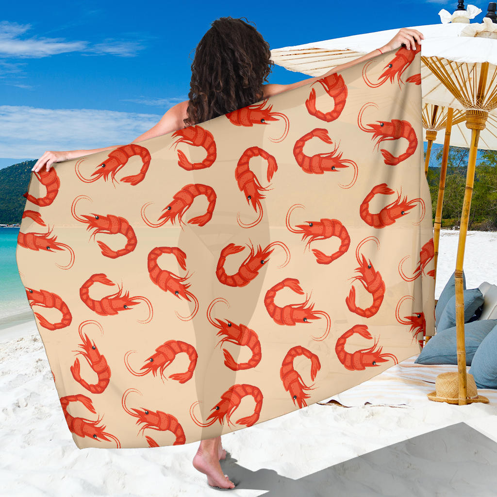 Prawn Pattern Print Sarong Cover Up Prawn Pareo Wrap Skirt Dress