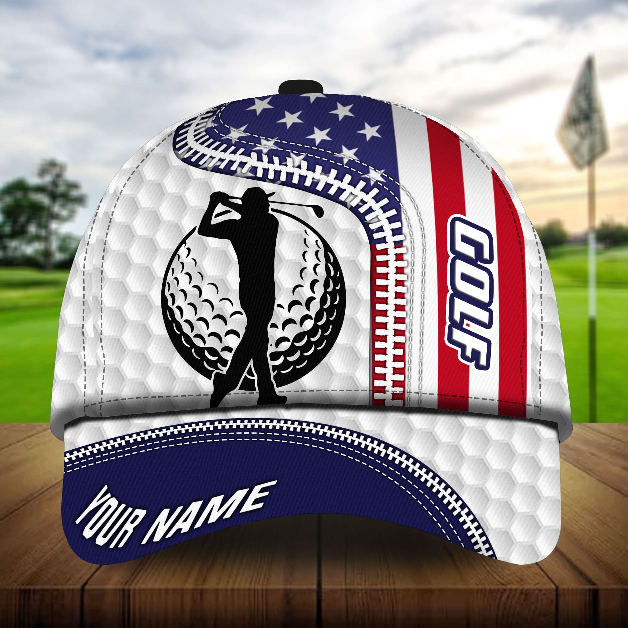 Premium American Flag Cool Golf Hats For Golf Lovers Multicolor Personalized Classic Cap