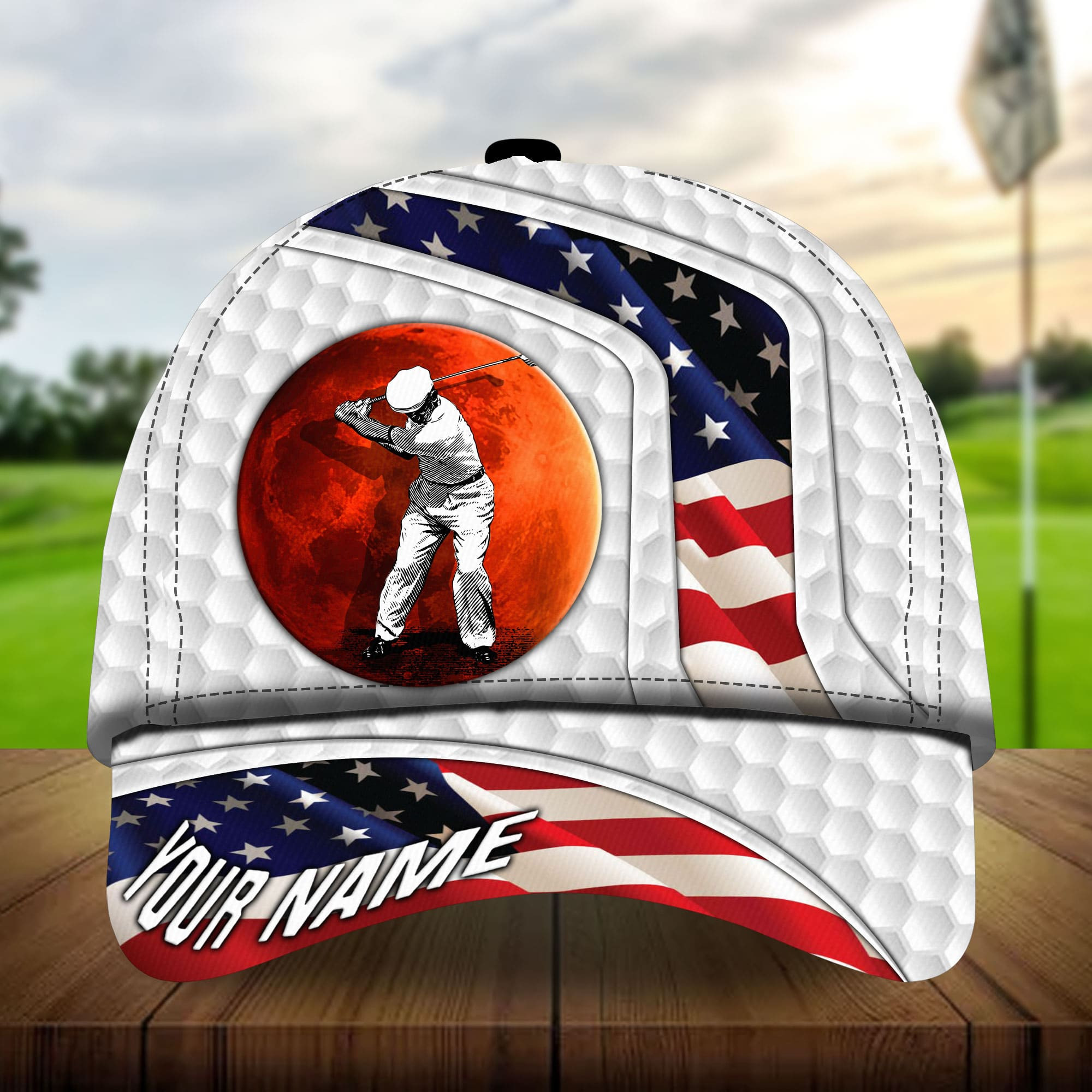 Premium American Flag Old Golf Man Golf Hats For Golf Lovers Multicolor Personalized Classic Cap