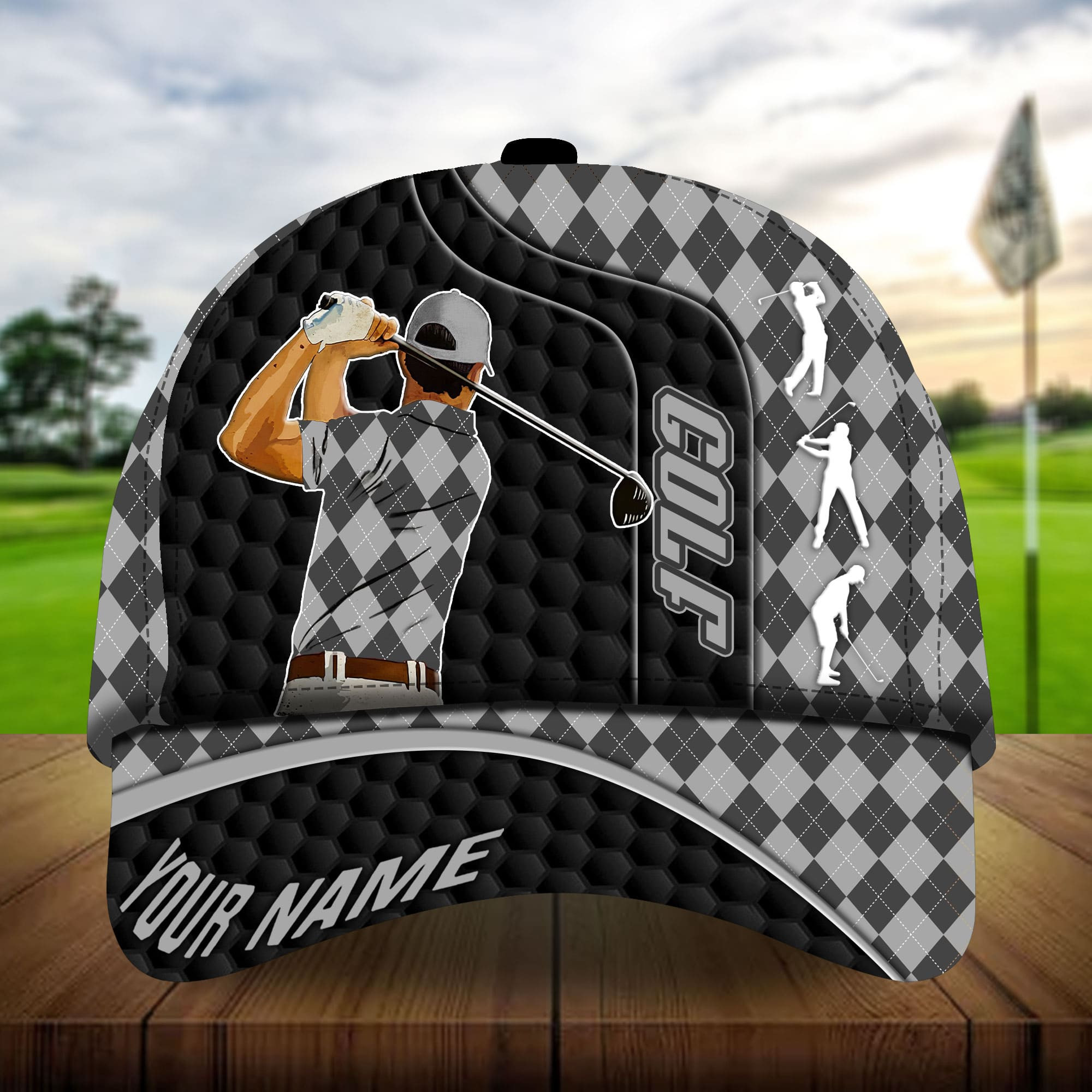 Premium Argyle Cool Golf Man Golf Hats For Golf Lovers Multicolor Personalized Classic Cap