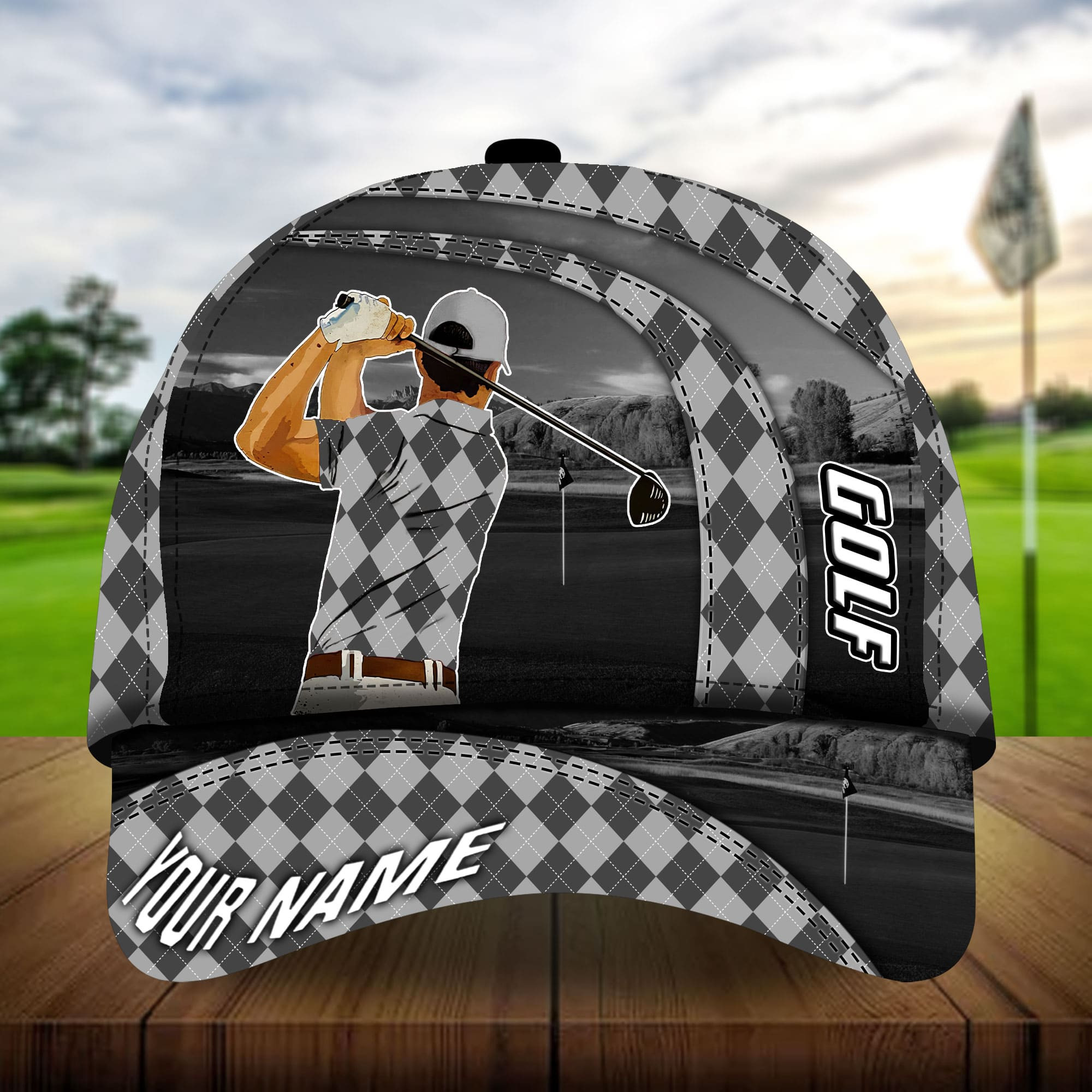 Premium Argyle Cool Golfer Golf Hats For Golf Lovers Multicolor Personalized Classic Cap