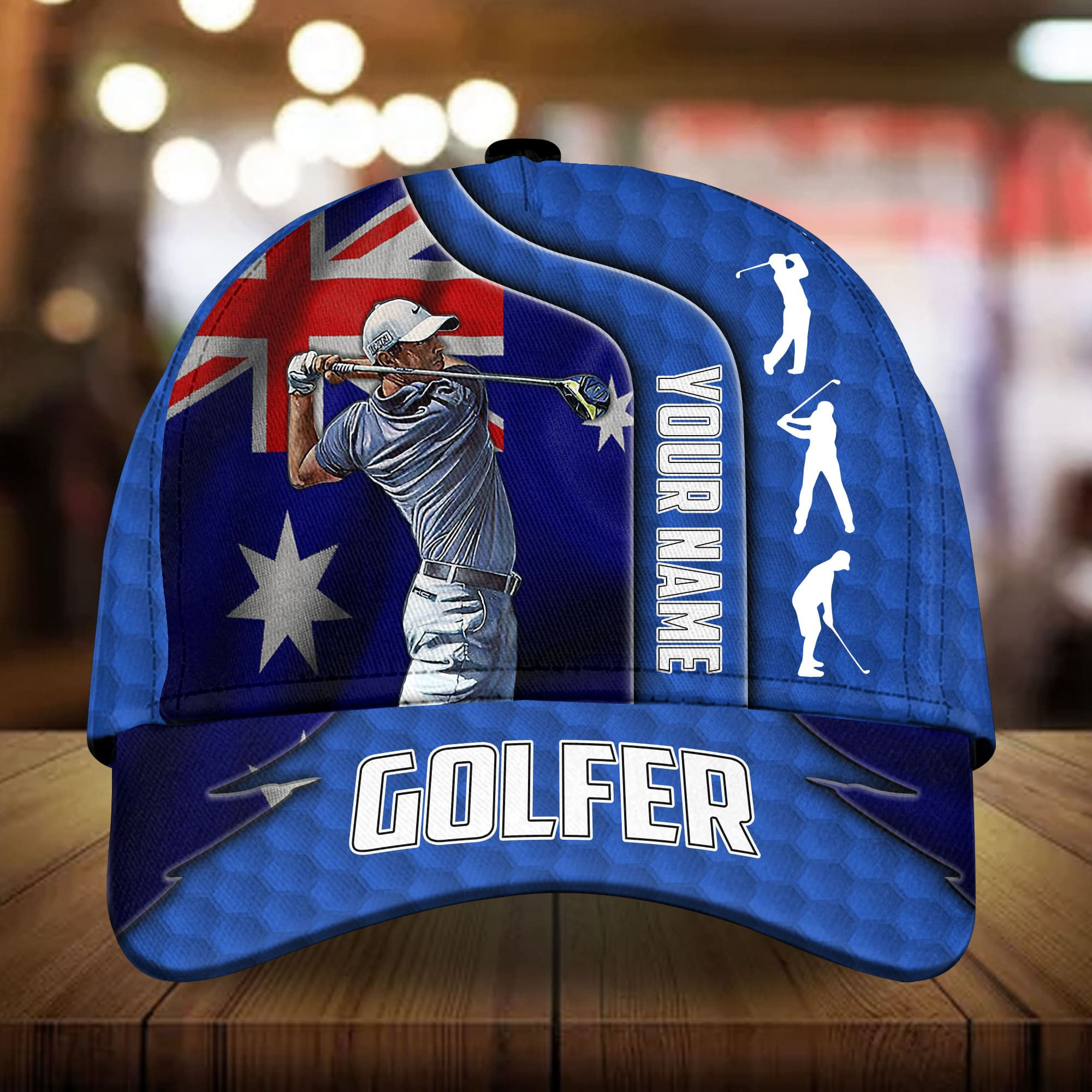 Premium Australian Men Golfer 3D Hat Multicolor Personalized Classic Cap