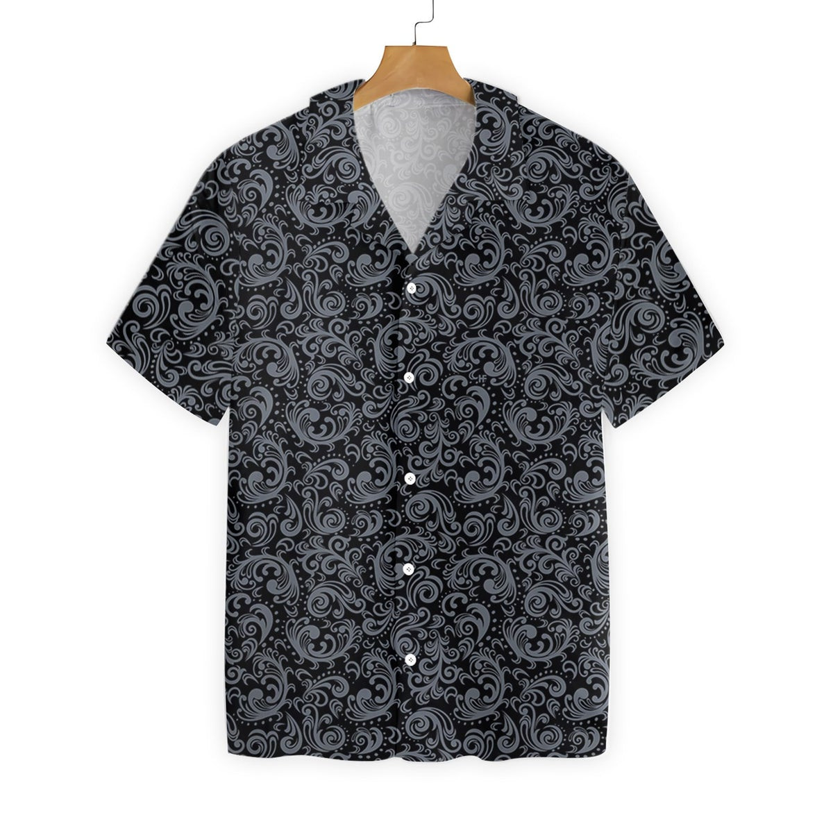 Premium Black And White Baroque Style Goth Hawaiian Shirt