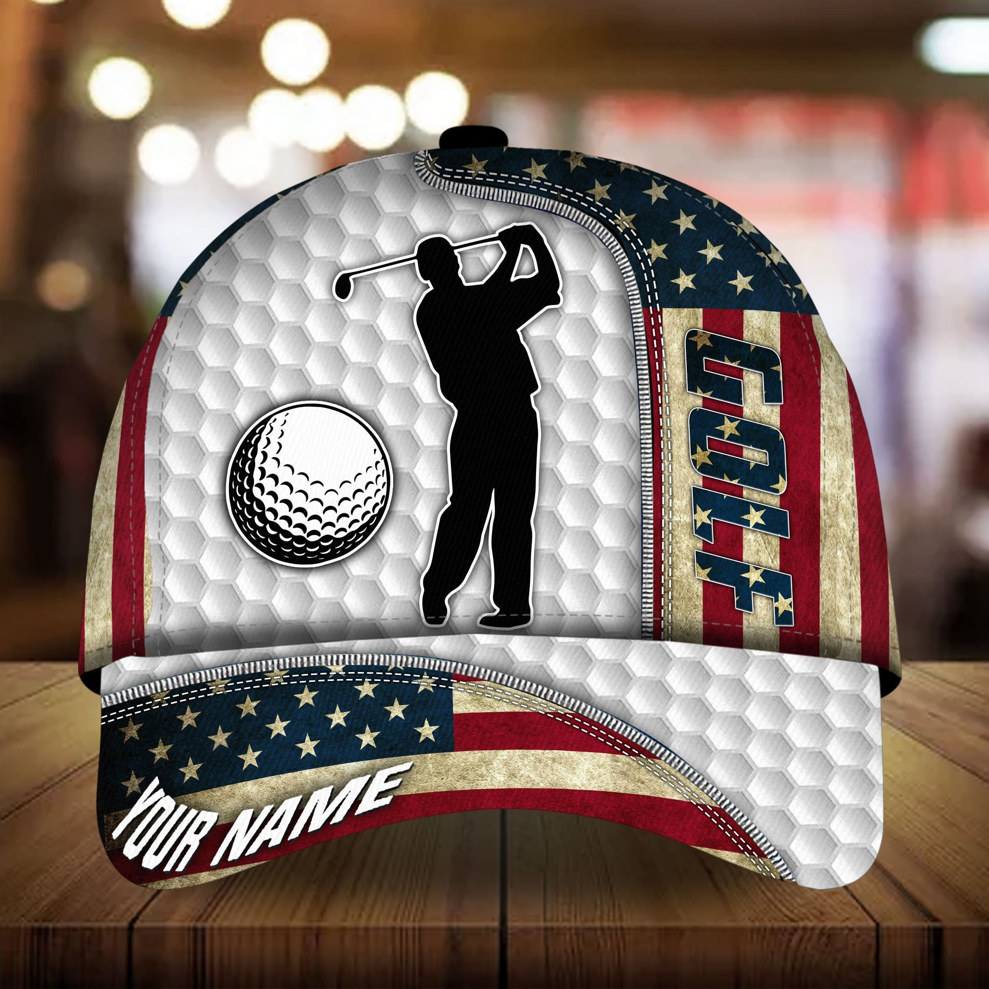 Premium Cool American Golfer 3D Hats Multicolor Personalized Classic Cap