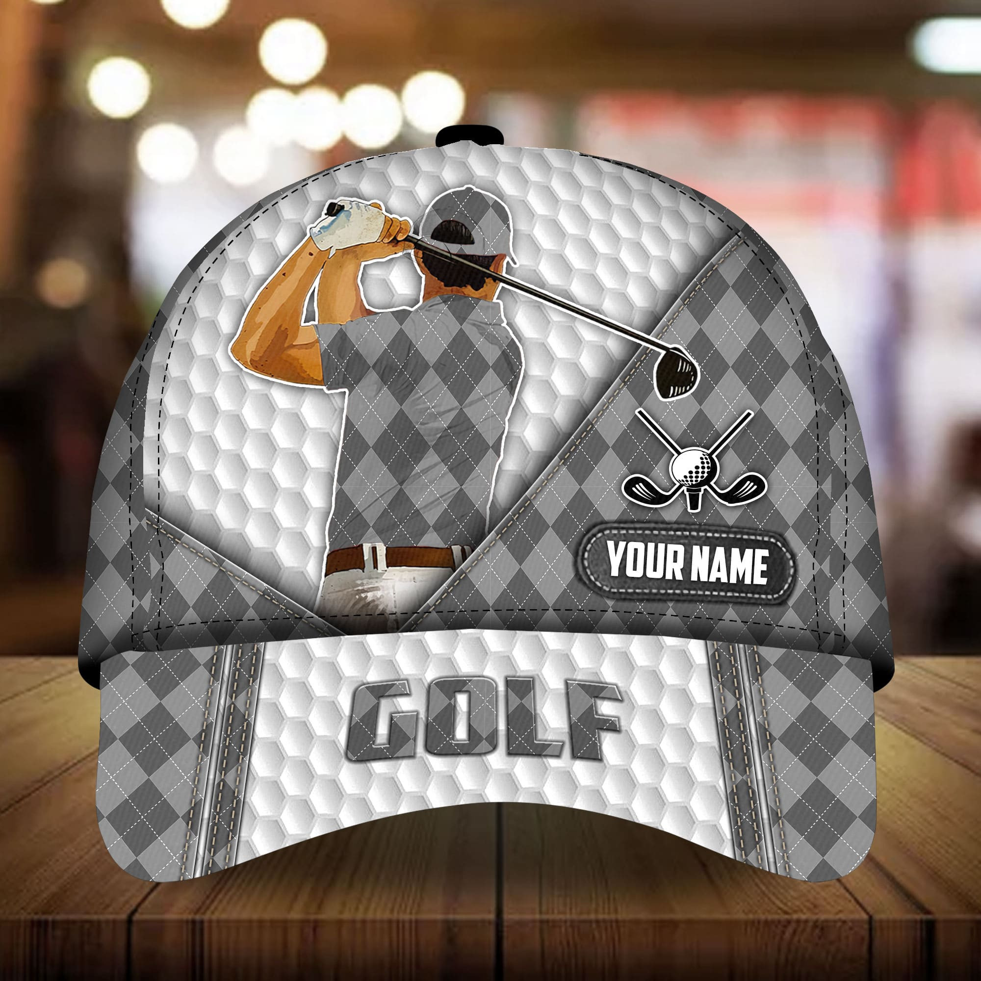 Premium Cool Art For Golf Lovers 3D Hats Argyle Multicolor Personalized Classic Cap