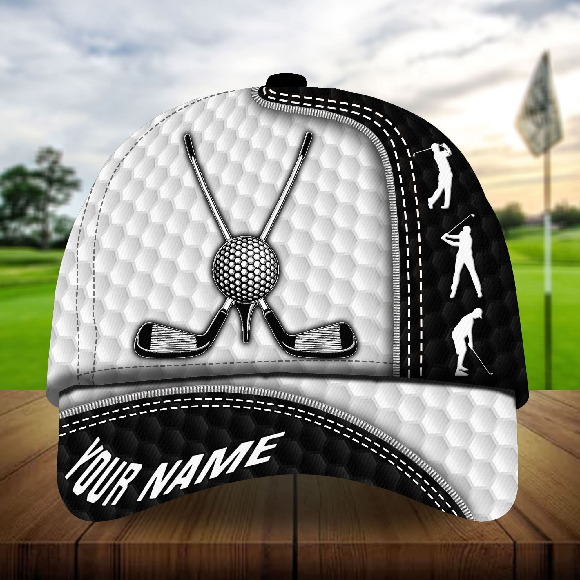 Premium Cool Golf Clubs Crossed With Ball Golf Hats For Golf Lovers Multicolored Personalized Classic Cap