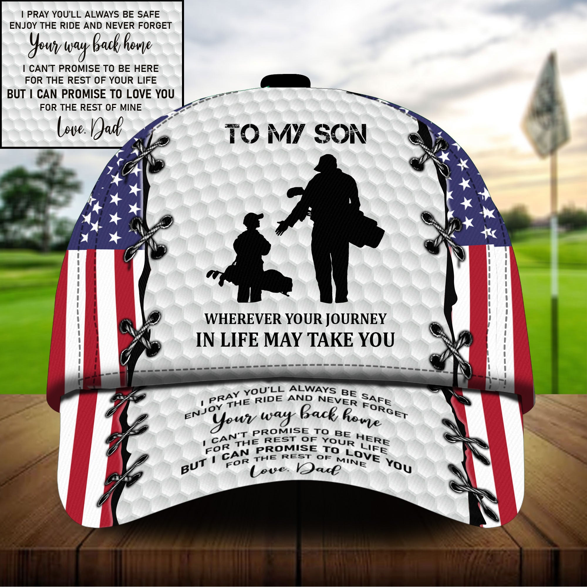 Premium Cool Golf To My Son Golf Hats Multicolor Personalized Classic Cap