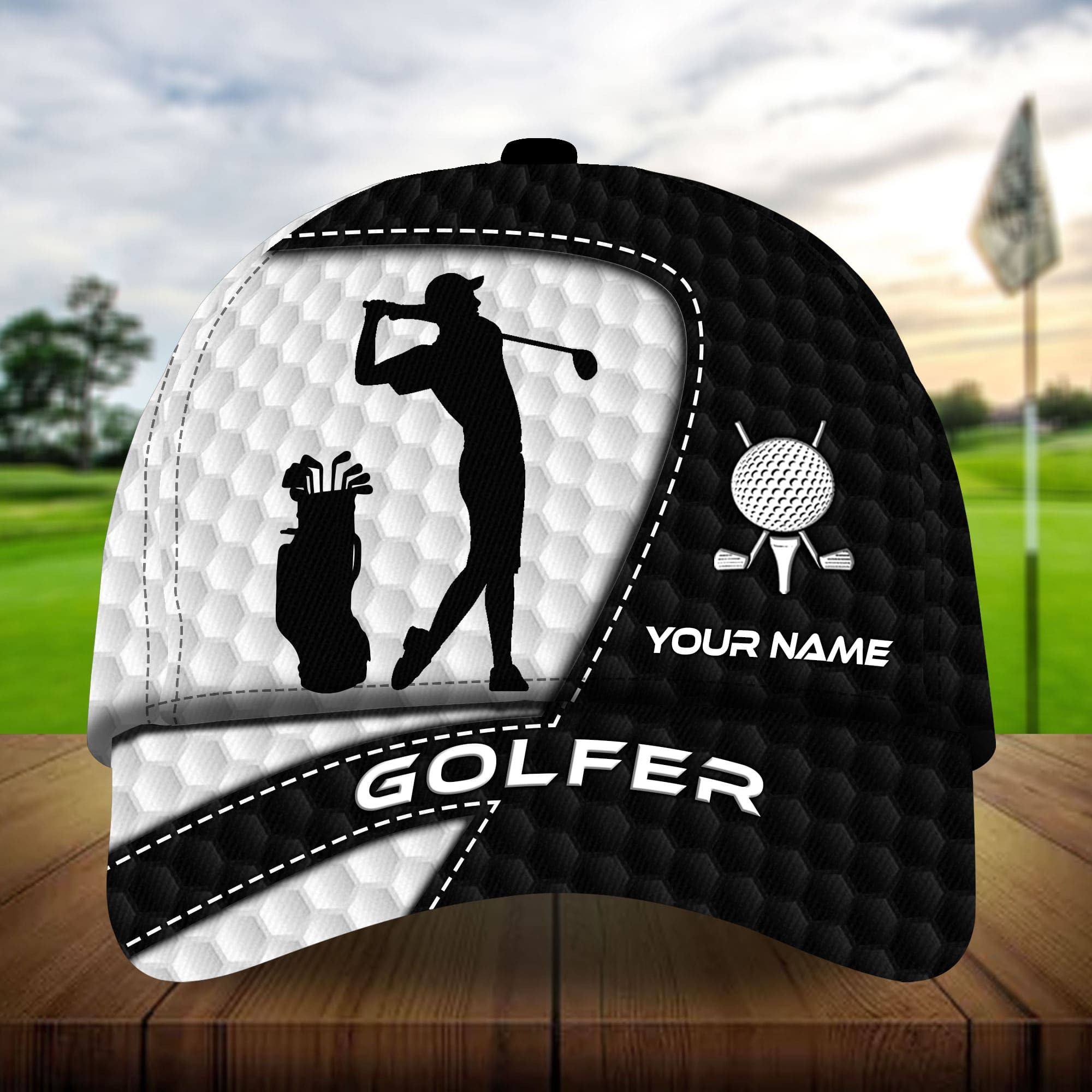 Premium Cool Golfer And Bag Golf Hats For Golf Lovers Multicolored Personalized Classic Cap