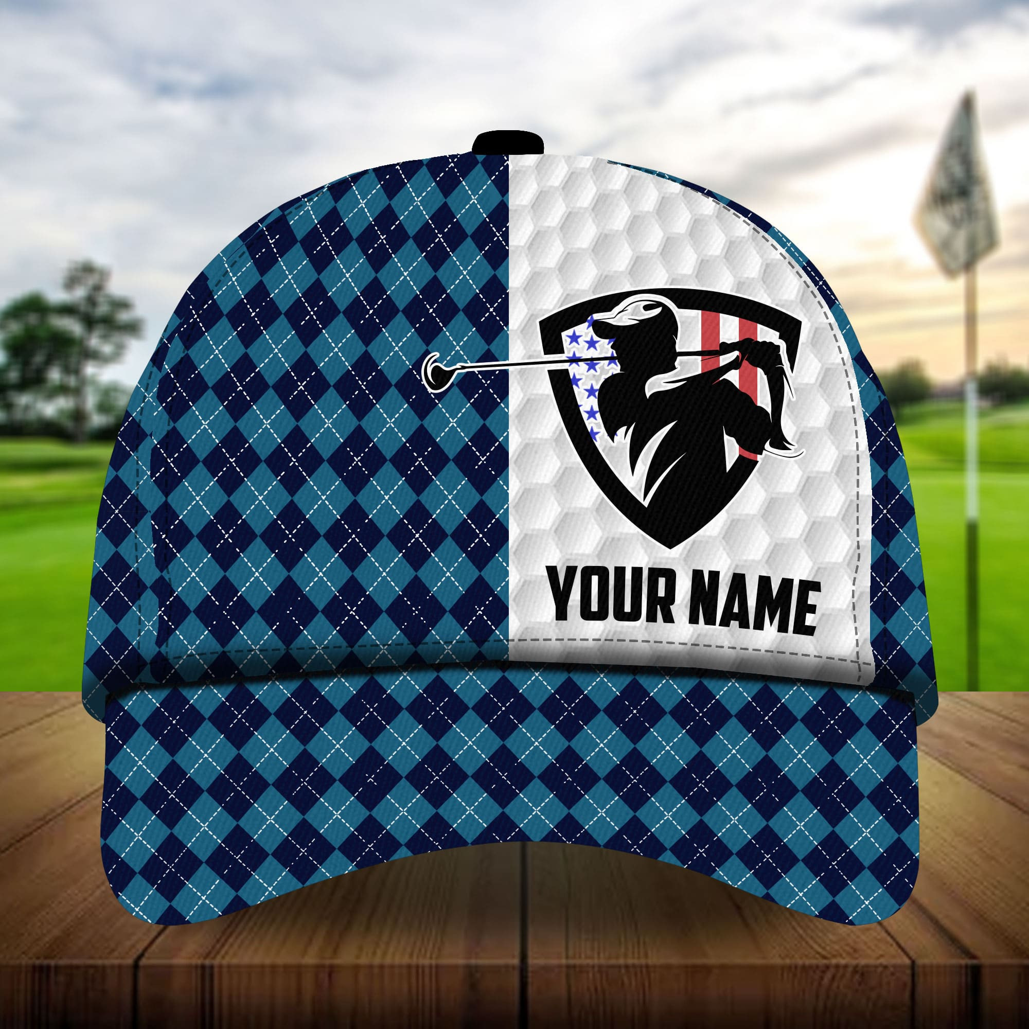 Premium Cool Golfer Argyle Golf Hats Multicolored Personalized Classic Cap