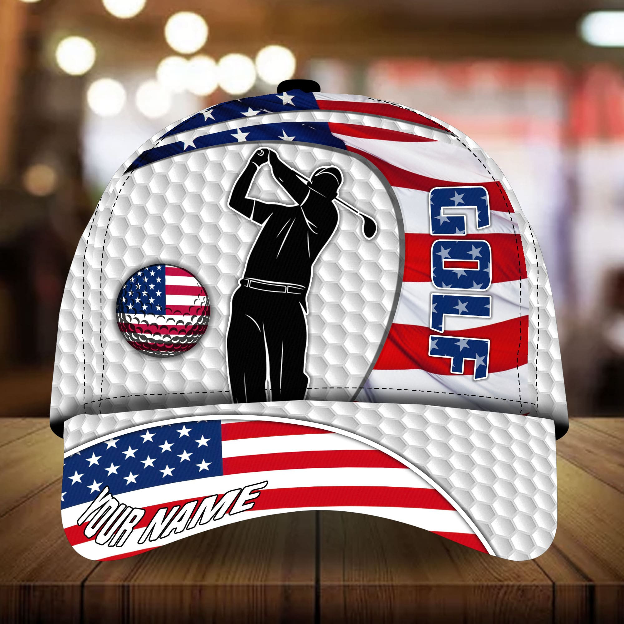 Premium Cool Man And Ball Golf Hats For Lovers 3D Cap Multicolor Personalized Classic Cap