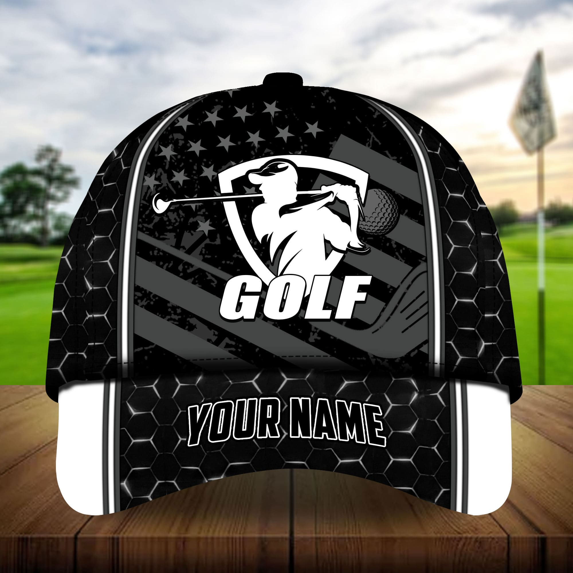 Premium Cool Man Plays Golf Golf Hats For Golf Lovers Multicolored Personalized Classic Cap