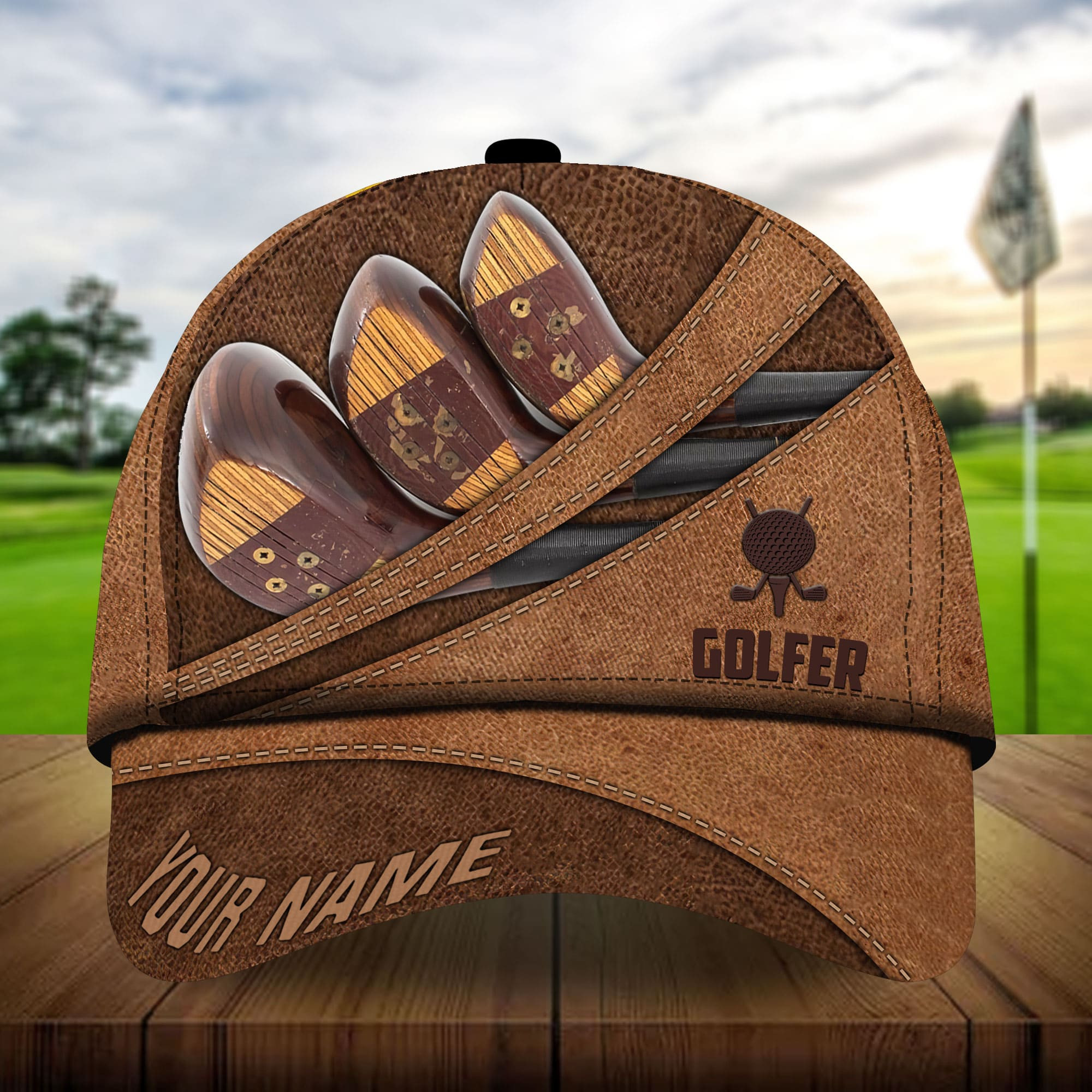 Premium Leather Golf Clubs Golf Hats For Golf Lovers Multicolor Personalized Classic Cap