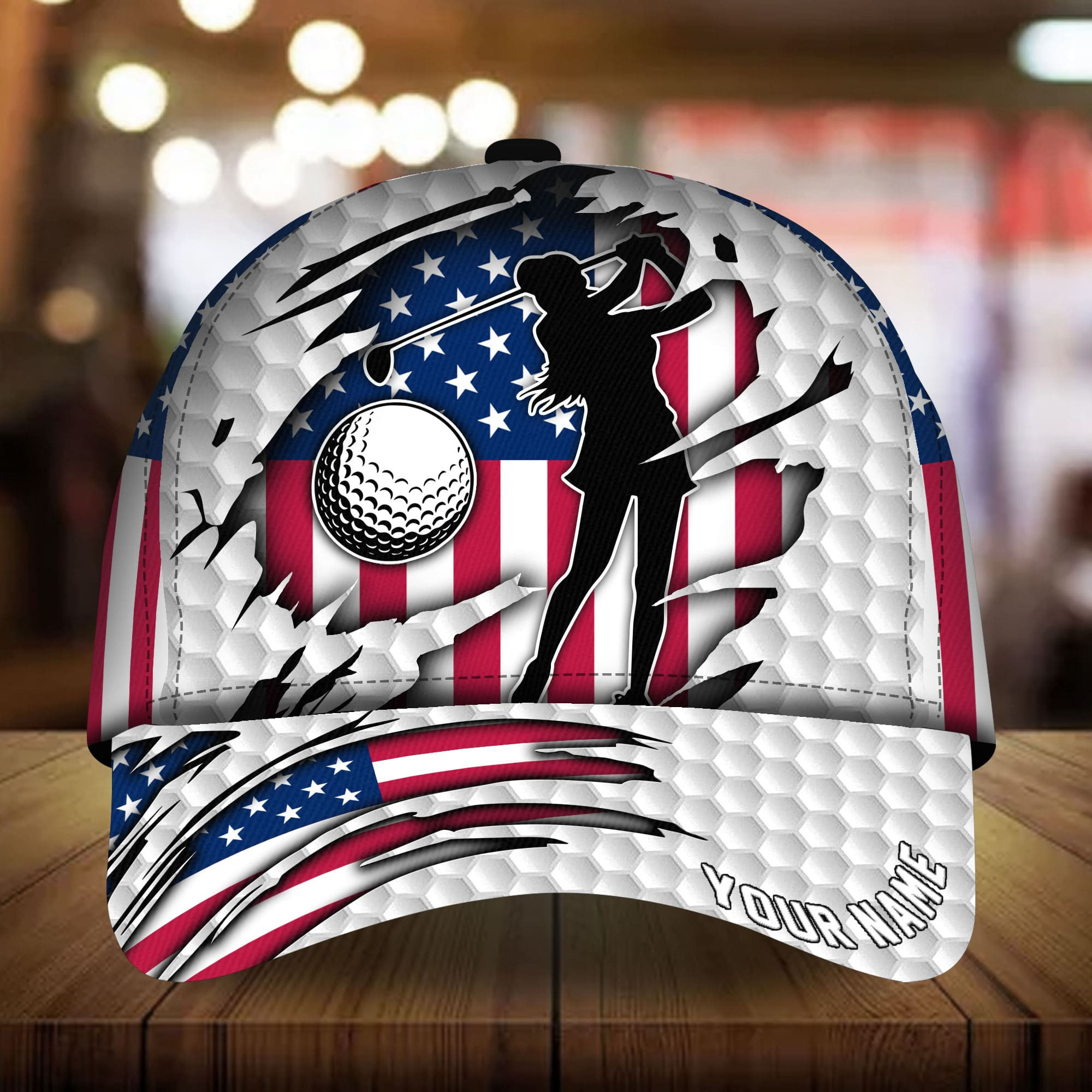 Premium Cracked Woman Golfer 3D Cap Multicolor Personalized Classic Cap