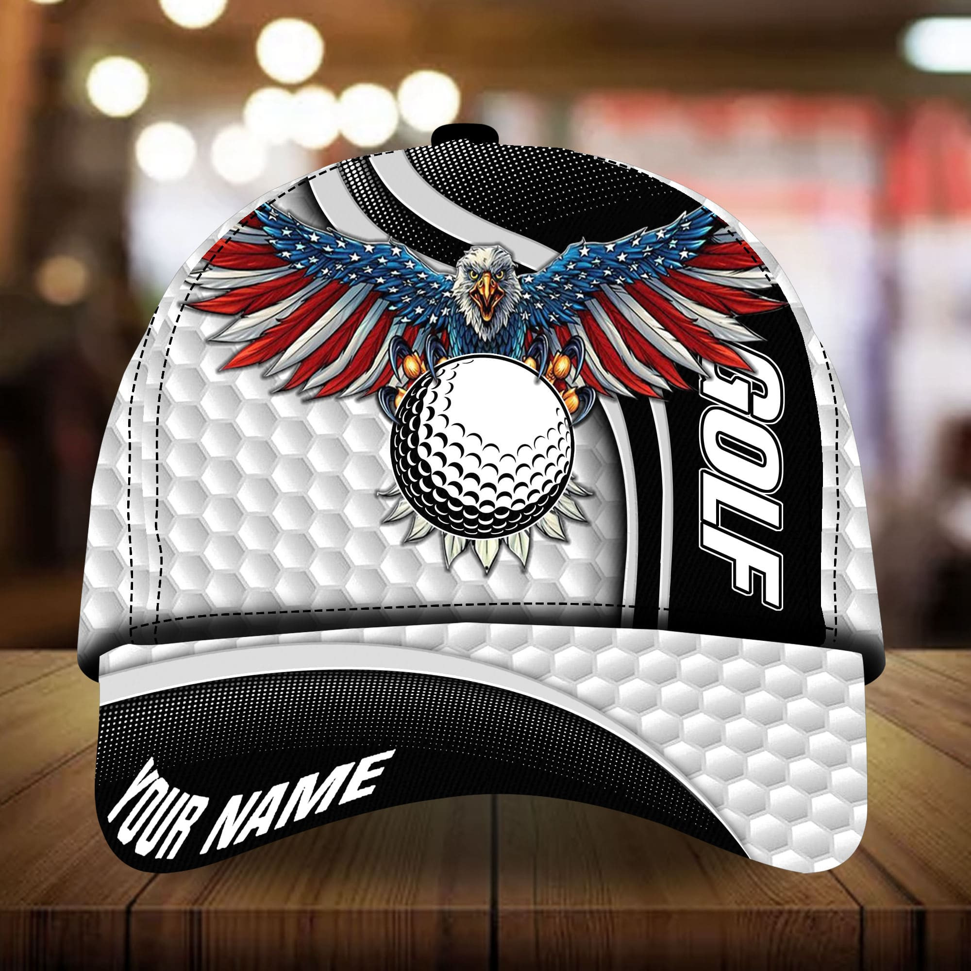 Premium Eagle And Golf 3D Hats Multicolor Personalized Classic Cap