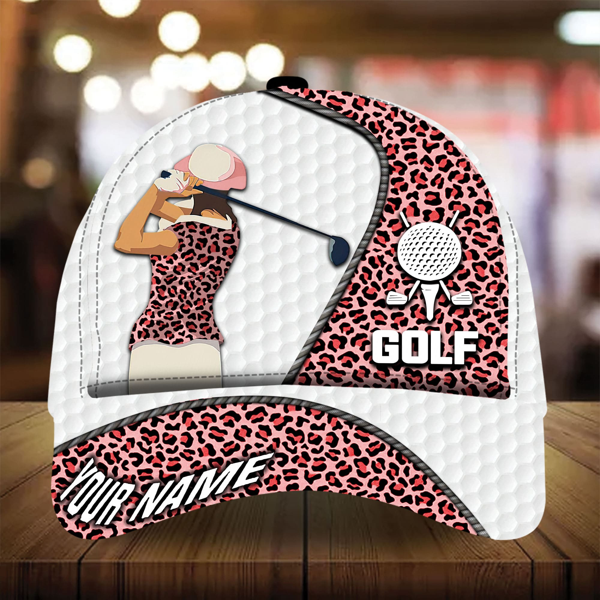 Premium Gorgeous Leopard Womens Golf Hats Multicolored Personalized Classic Cap