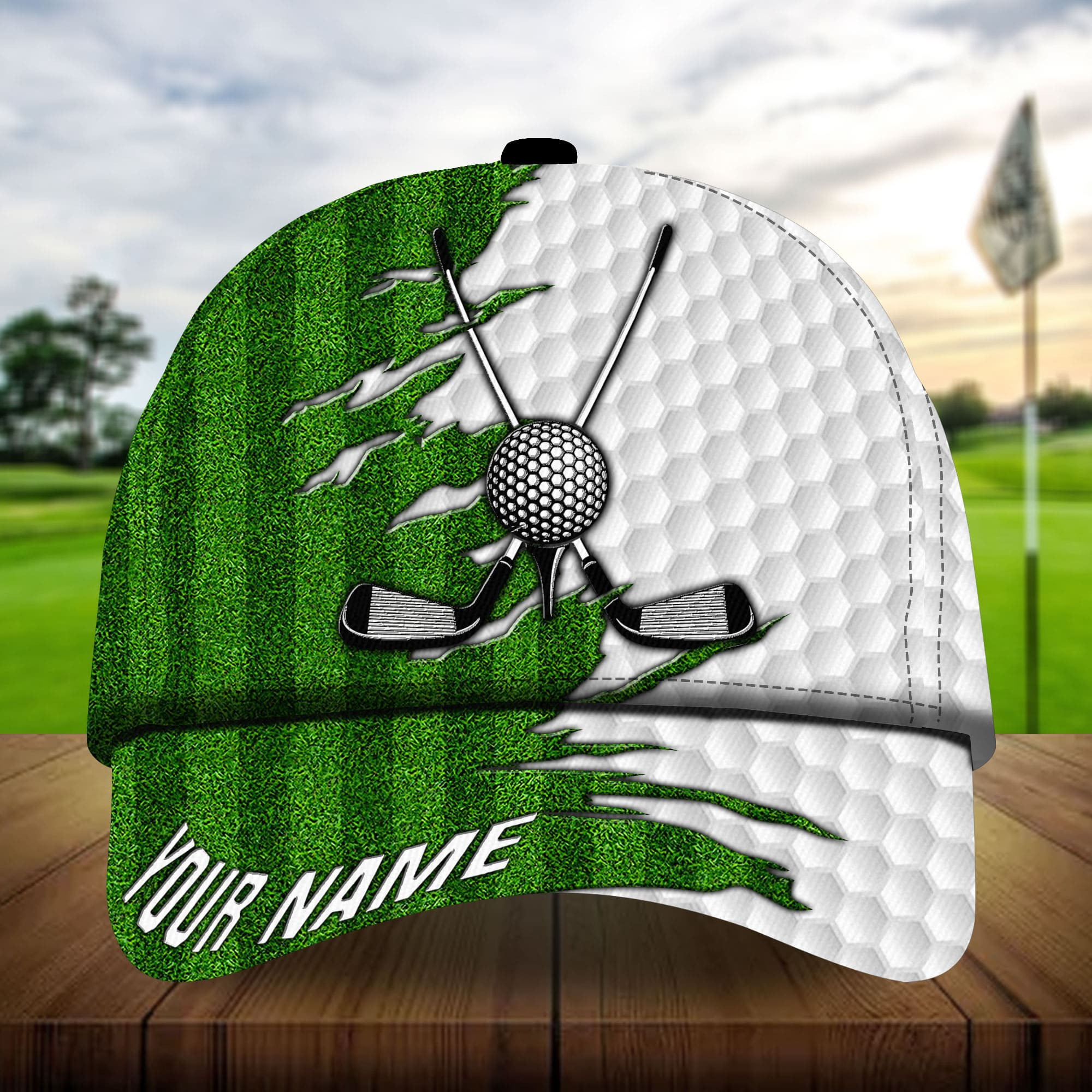 Premium Grass Golf Clubs Cross And Ball Golf Hats For Golf Lovers Multicolored Personalized Classic Cap