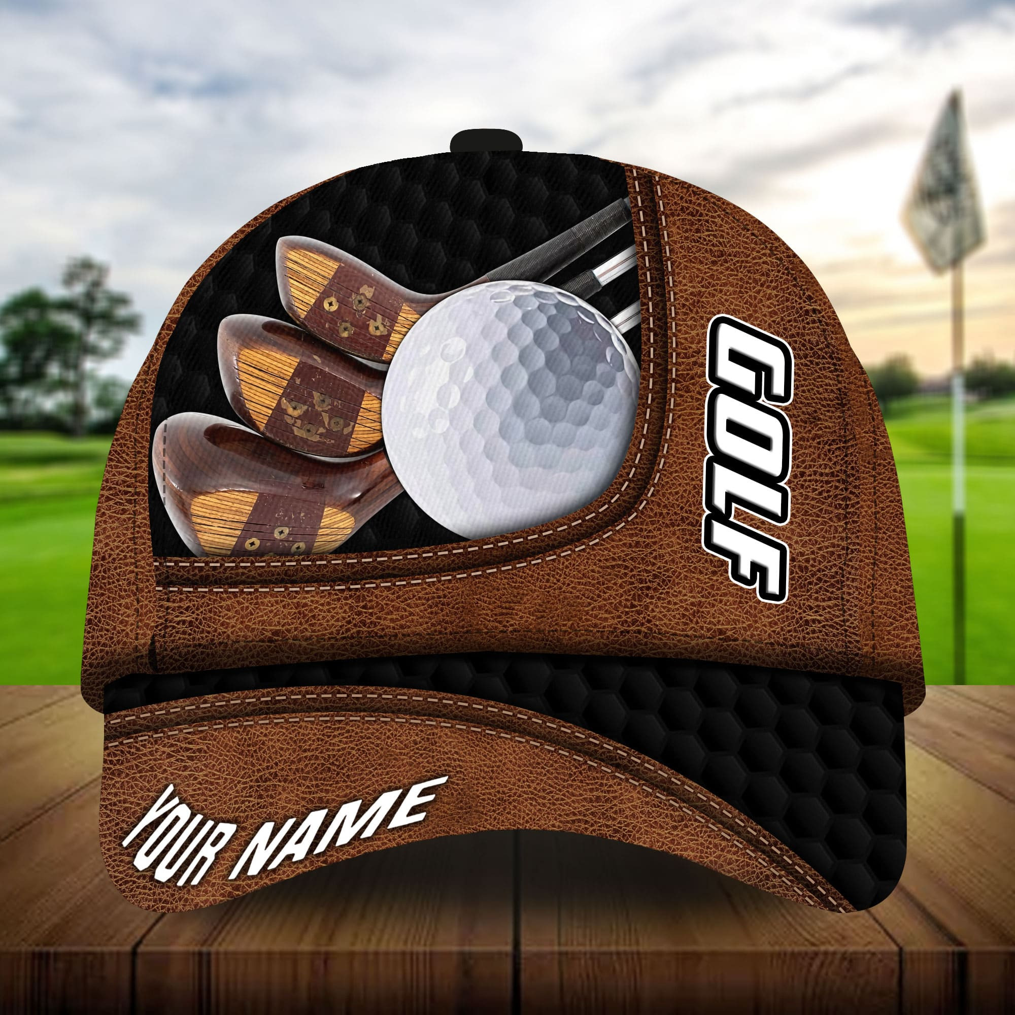 Premium Leather Golf Clubs And Ball Golf Hats For Golf Lovers Multicolored Personalized Classic Cap