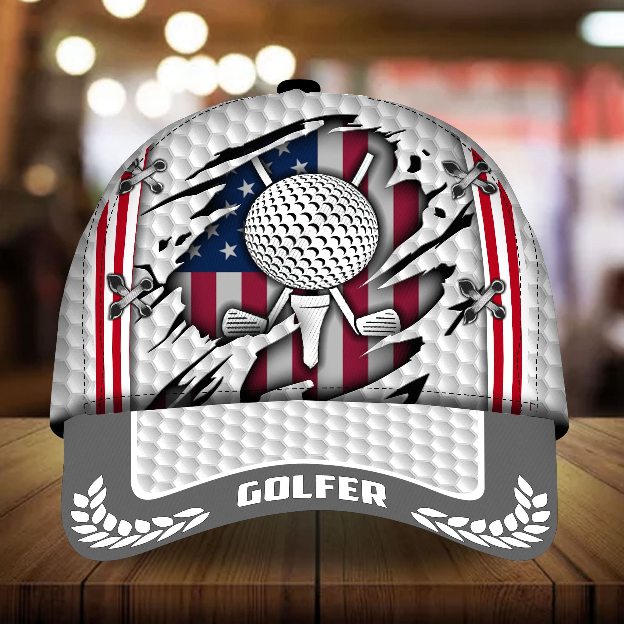 Premium Unique Cracked Ball Art Golf Hats 3D Multicolor Classic Cap