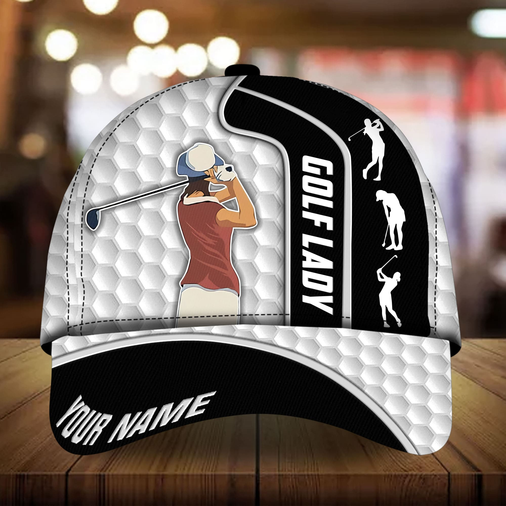 Premium Unique Golf Lady 3D Hat Printed Multicolor Personalized Classic Cap