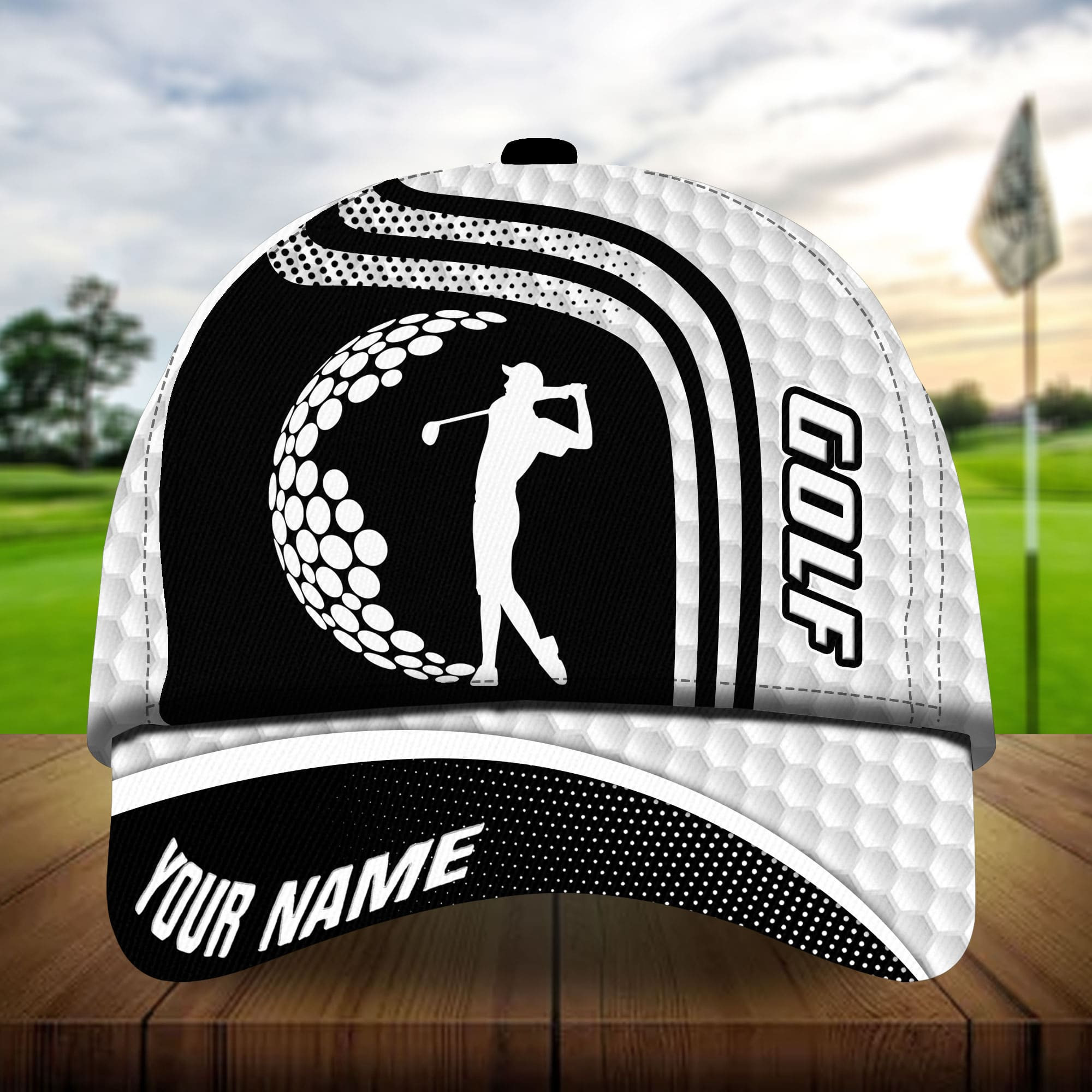 Premium Unique Man Playing Golf Golf Hats For Golf Lovers Multicolored Personalized Classic Cap