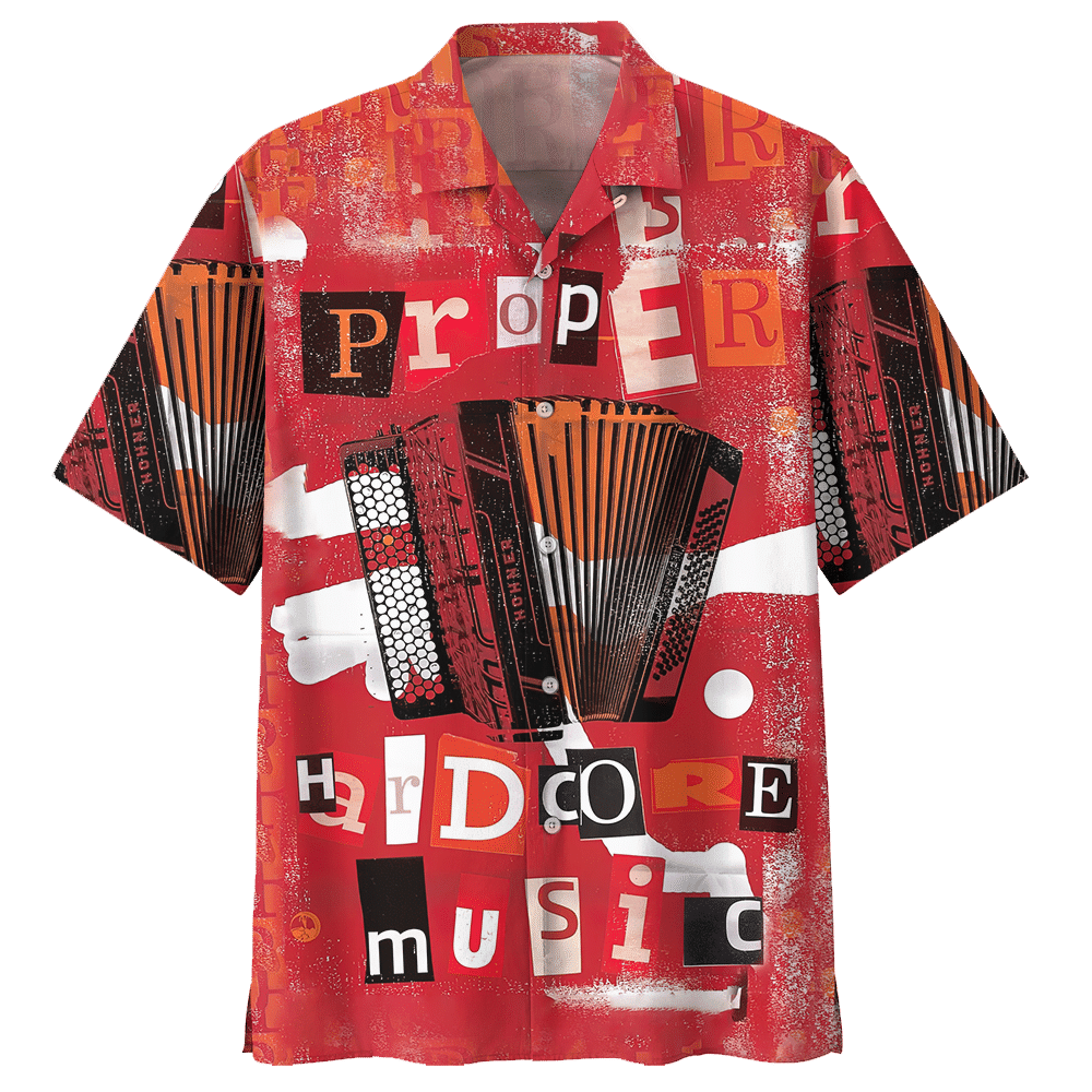 Proper Hard Core Music Accordion Aloha Hawaiian Shirt Colorful Short Sleeve Summer Beach Casual Shirt For Men And Women