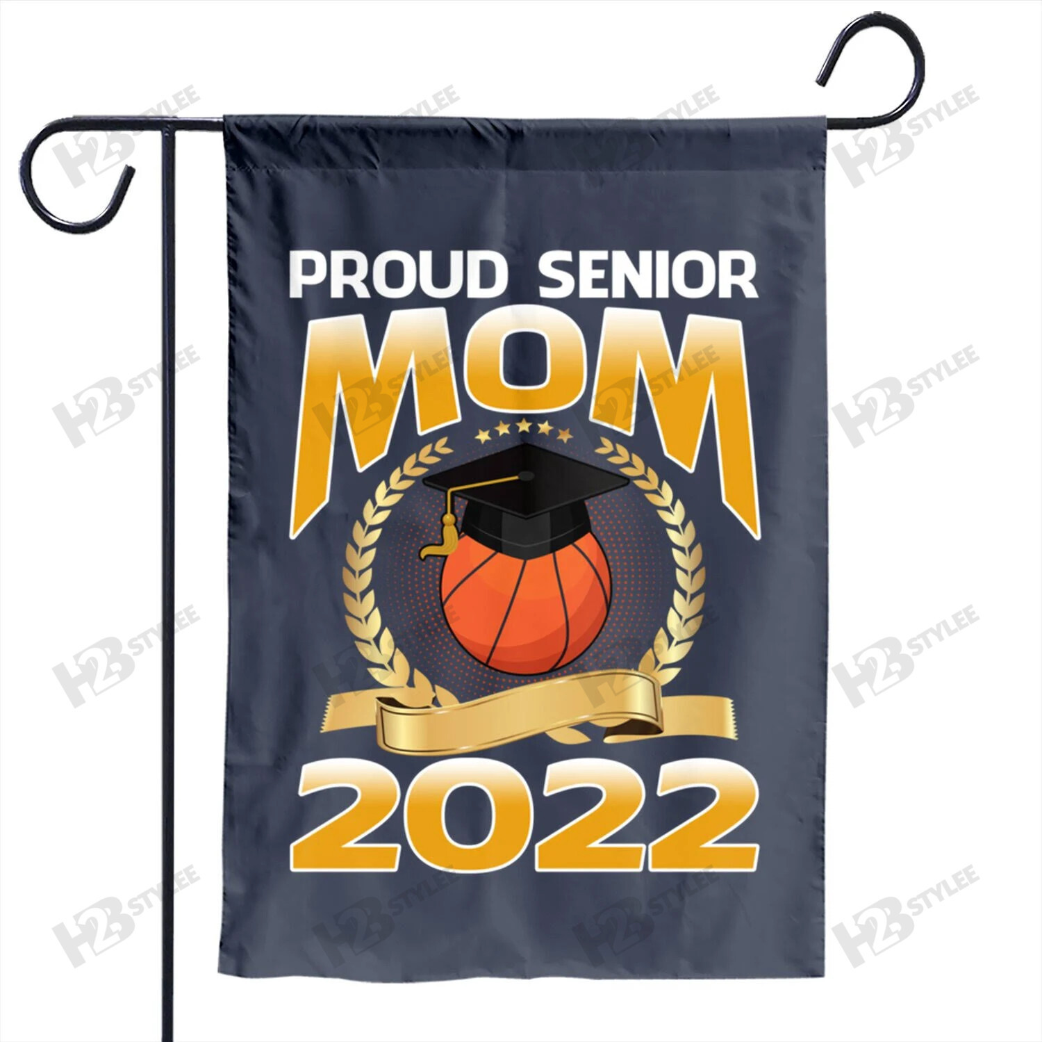 Proud Senior Mom 2022 Basketball Senior Graduation Garden Flag House Flag