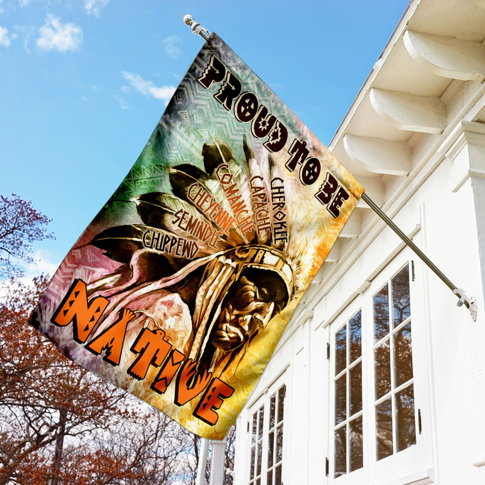 Proud To Be Native American Flag Native Leader Flag Indian Pride Flag Decorative Outdoor