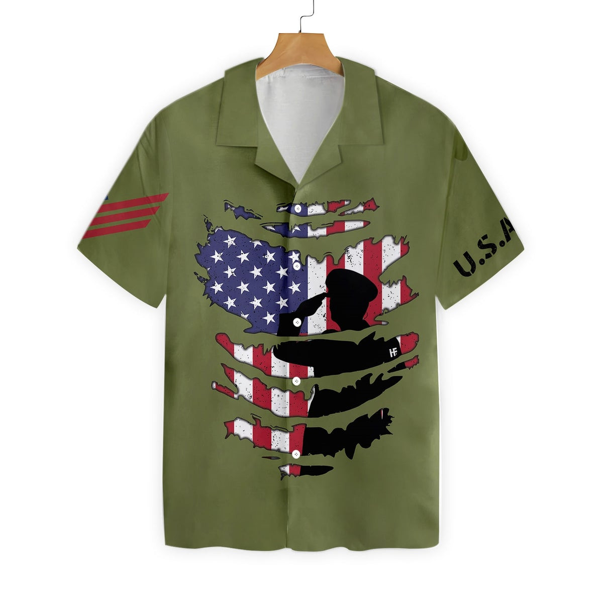 Proud Veterans Silhouette Hawaiian Shirt