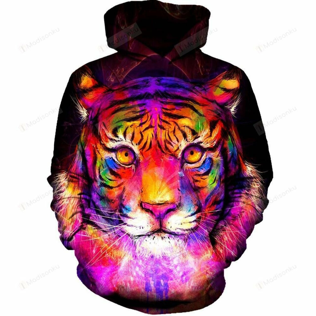 Psychedelic Tiger 3d All Over Printed Hoodie