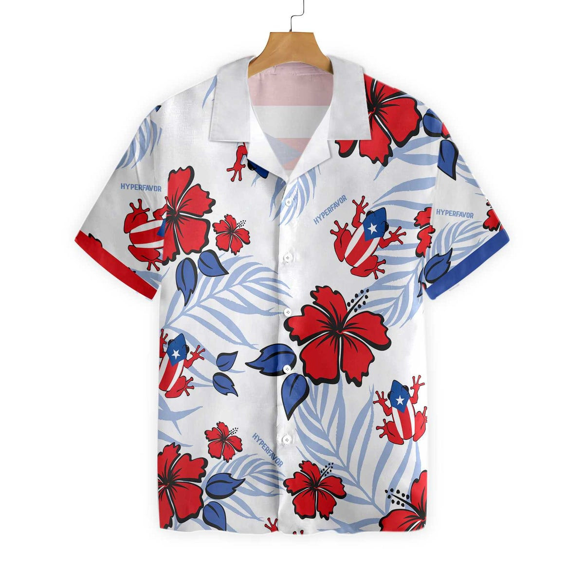 Puerto Rico Common Coqu Flag Hawaiian Shirt