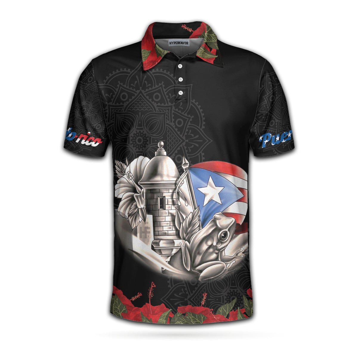 Puerto Rico Manga Flower Polo Shirt US Polo Shirt For Men And Women Best Gift For American Fans