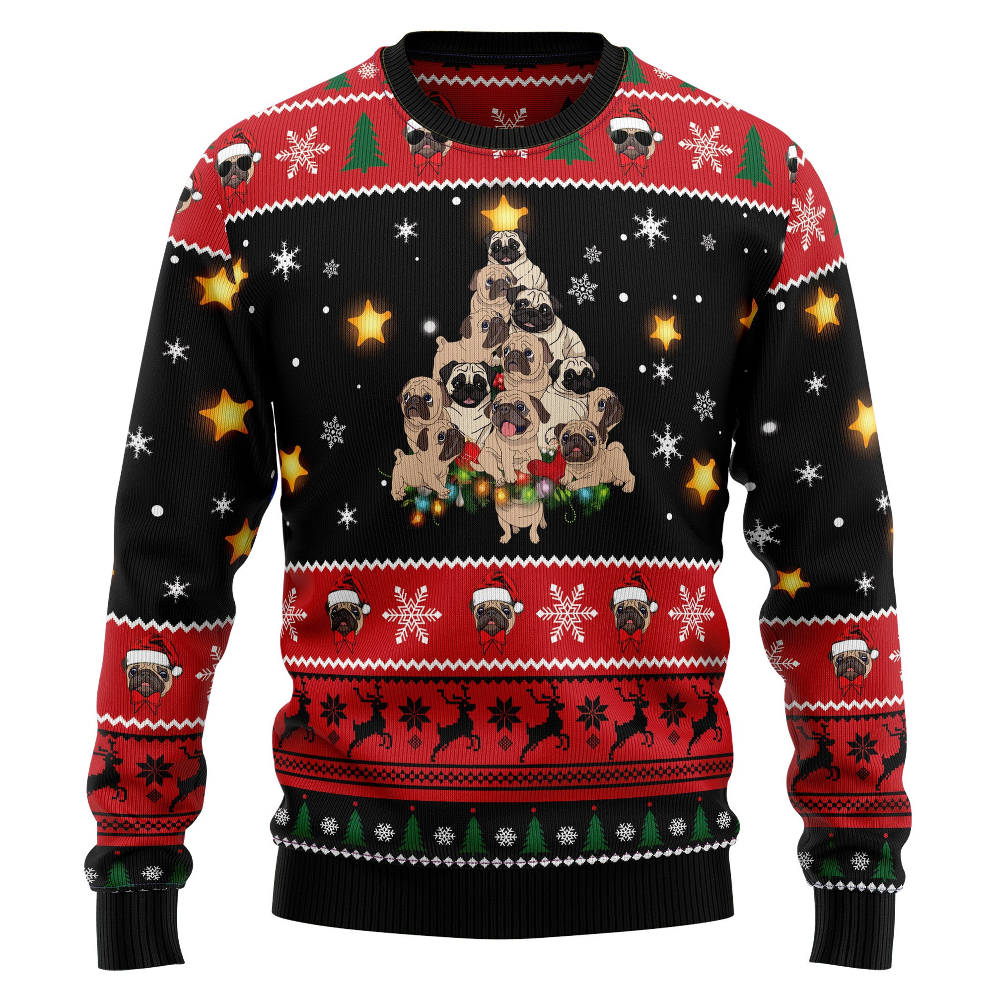Pug Christmas Tree Ugly Christmas Sweater