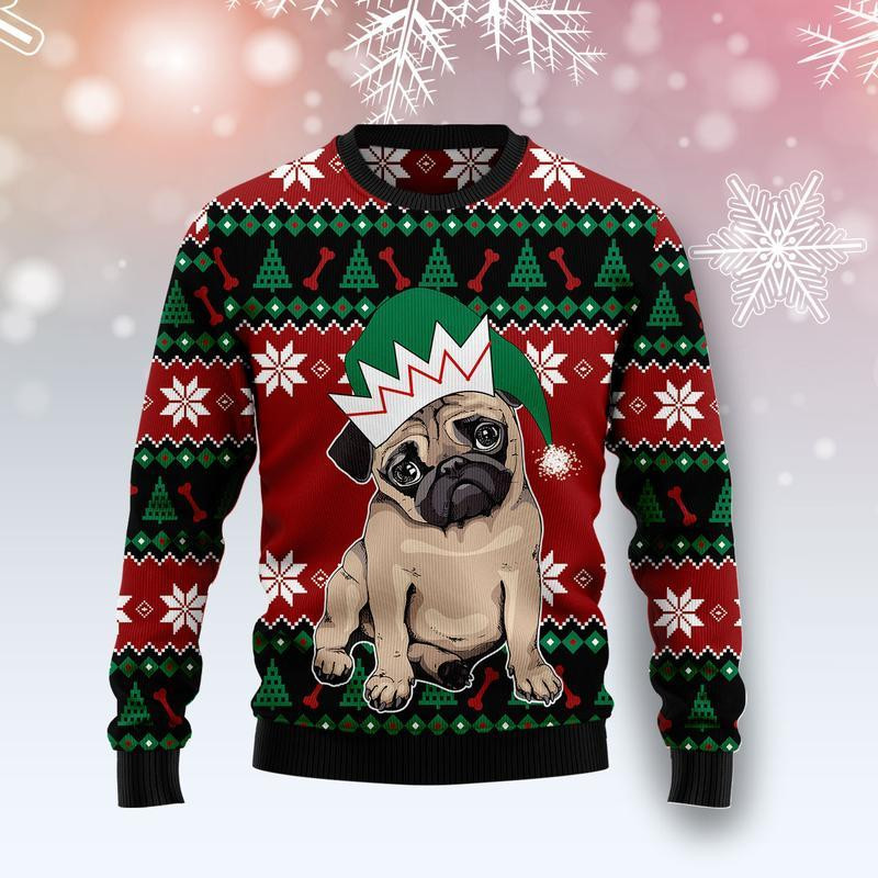 Pug Cute Ugly Christmas Sweater Ugly Sweater For Men Women
