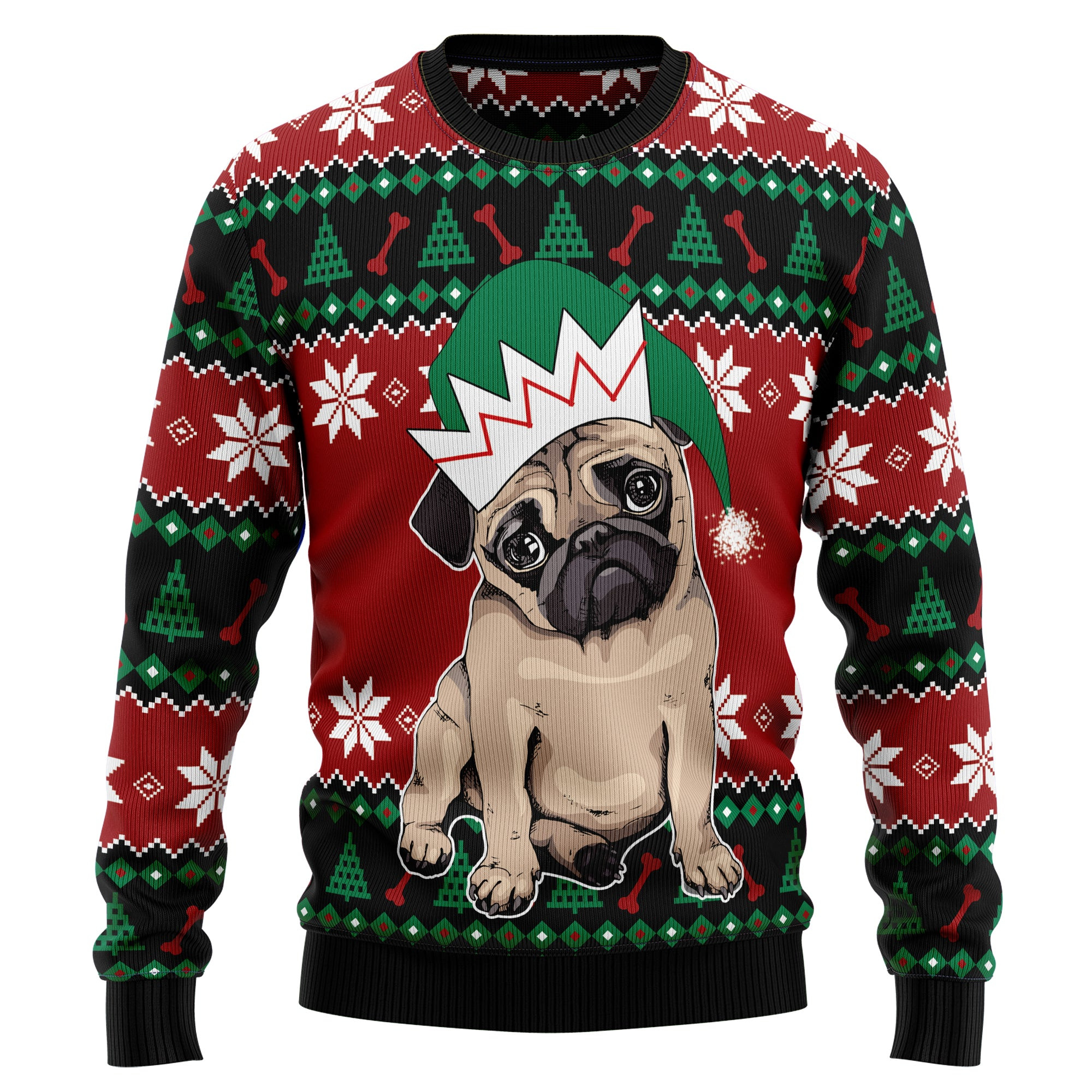 Pug Cute Ugly Christmas Sweater, Ugly Sweater For Men Women, Holiday Sweater