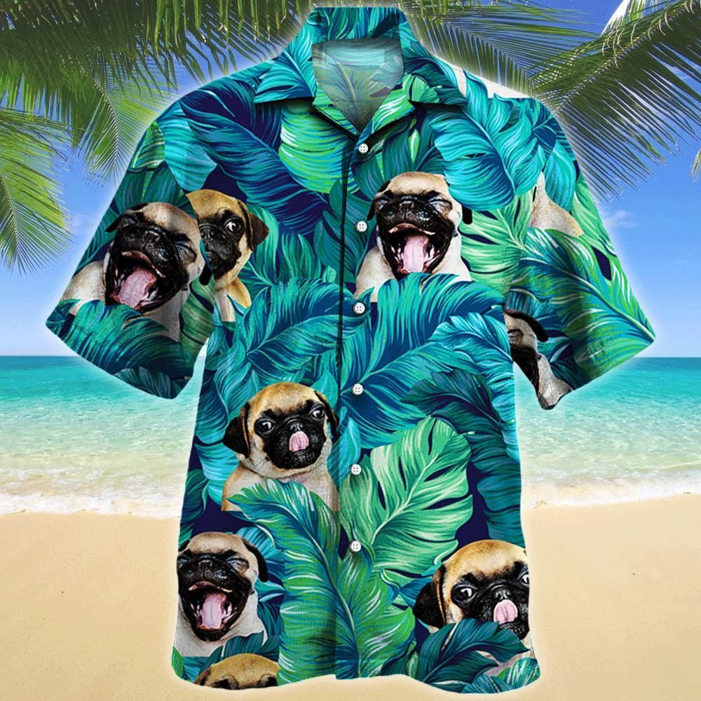 Pug Dog Lovers Aloha Hawaiian Shirt Colorful Short Sleeve Summer Beach Casual Shirt For Men And Women