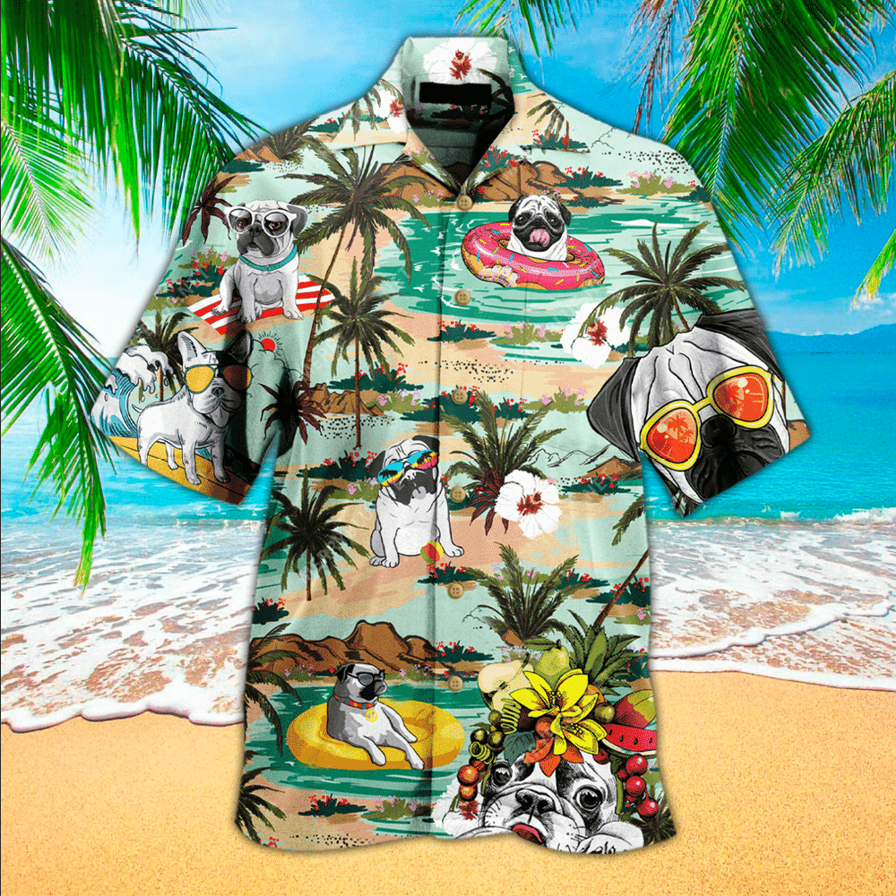 Pug Shirt Pug Hawaiian Shirt For Pug Lovers Shirt For Men and Women